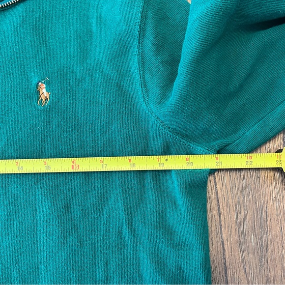 Polo Ralph Lauren Estate Rib 1/4 Zip Green Long Sleeve Mens Medium - Picture 4 of 6